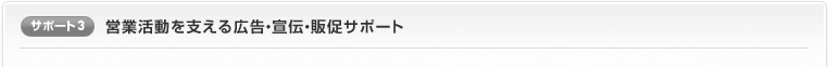 サポート3：営業活動を支える広告・宣伝・販促サポート 